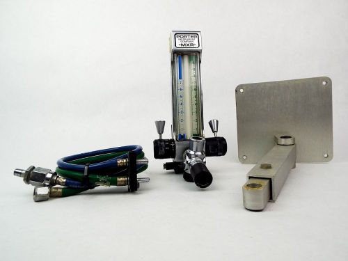 Porter MXR 1000 Dental Nitrous Oxide Sedation Flowmeter w/ Wall Mount &amp; Hoses