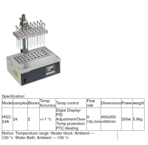 Nitrogen Blow Isothermal Heating Block Sample Concentrator 24 samples