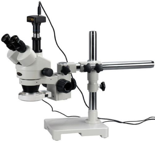 3.5x-45xled boom stand stereo zoom microscope + digital camera for sale