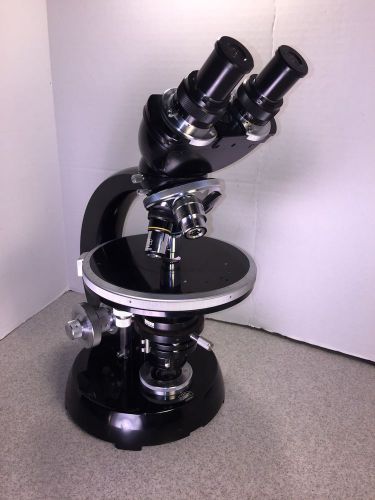 Zeiss gfl microscope with pol stage and rotating polarizer under condenser for sale