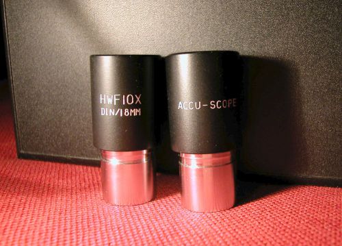 Pair of Accu-Scope HWF10x Microscope Eyepieces Lens fit 23mm - Mint