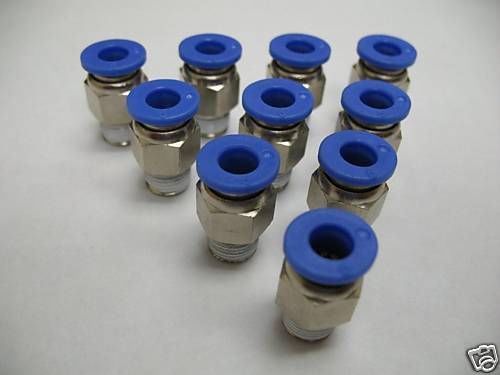 Pneumatic Push Fittings Male Connectors 3/8 OD- 1/8 NPT PTC Push to Connect