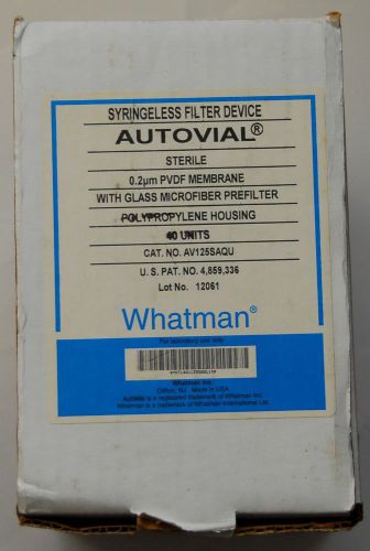Whatman Syringeless Filter Device, Autovial, 0.2 um, AV125SAQU, Case of 40