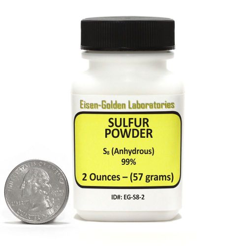 Sulfur Powder [S8] 99% ACS Grade Powder 2 Oz in mini Space-Saver Bottle USA