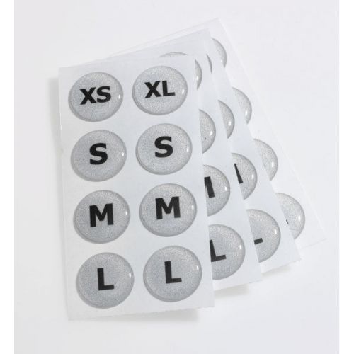 - size indicator decals  4 xs, 4 xl, 8 s, 8 m, 8 l 4 pk for sale
