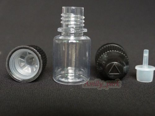 100pcs 5ml empty pet  plastic squeezable dropper bottles liquid childproof cap for sale