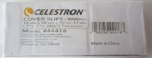 Celestron Microscope Cover Slips Model # 44418 Box of (1000 pcs) New