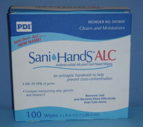 Sani Hands ALC Alcohol Gel Hand Wipes 100/box, D43600