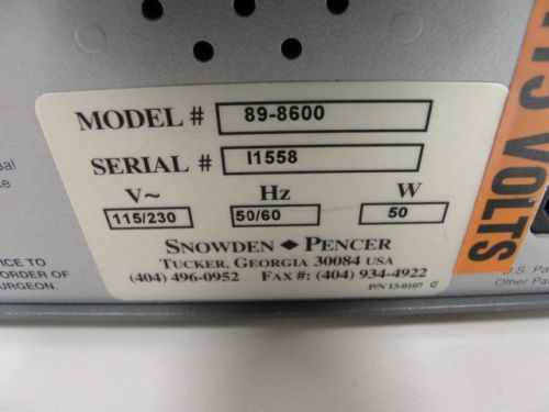 Snowden Pencer 89-8600 High Flow Insufflator