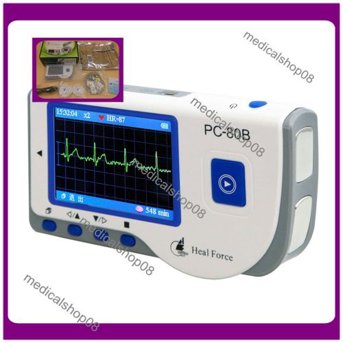 HANDHELD ECG/EKG monitor COLOR SCREEN Software Electrocardiogram Electr+Free box
