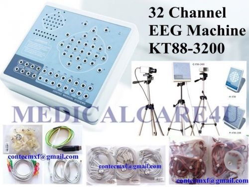 CE 32 channel EEG machine KT88-3200 Digital Brain Mapping systems+tripods+CD