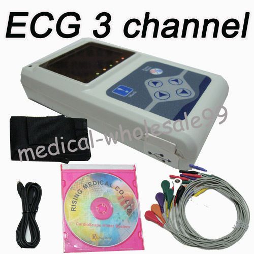 2015 new sale 3-channel ecg holter system recorder/analyzer abpm + software ce for sale