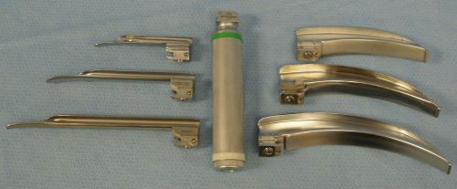Propper Fiber Optic Laryngoscope Handle and 6 Assorted Size Blades