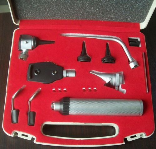 Ent opthalmoscope otoscope nasal larynx diagnostic set, 6 spare bulbs for sale