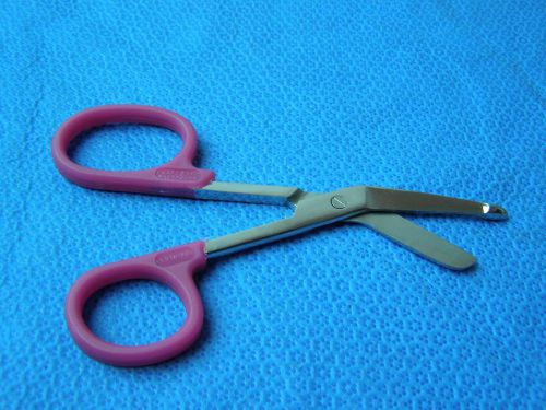 1Unit-Lister Bandage Nurse Scissors 5.5&#034;-Color Handles(Rose Pink)One Large Ring