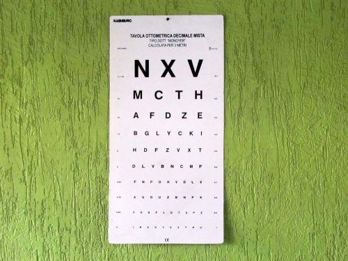 Monoyer ophthometric chart 3 mtr chart vision eye chart, hls ehs for sale