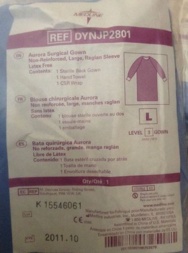 *NEW* Lot of 6 Medline Aurora Surgical Gown Large Non Reinforced Raglan Sleeve