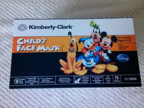 Kimberly Clark Disney Child&#039;s Face Mask 75 Masks #32856 New in Box