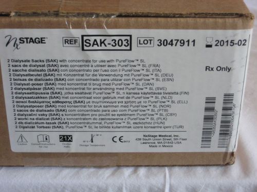 Nxstage dialysate sacks concentrate pureflow sl sak-303 (lot of 2) for sale