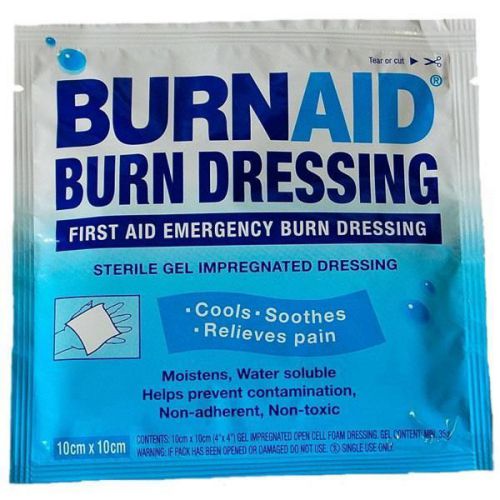 Burnaid 4&#034;x4&#034; (10cm x 10cm) Sterile First Aid Burn Dressing (Gel Dressing) #BD10