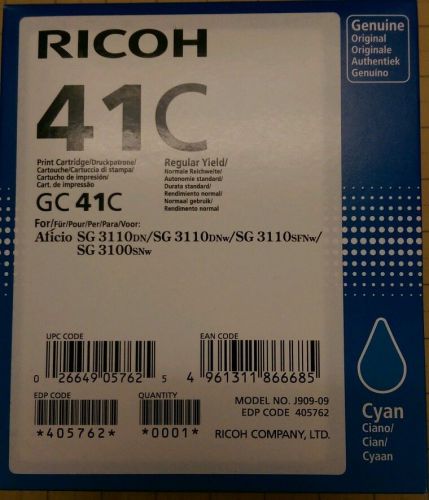 Ricoh blue Cyan toner ink GC 41C SG 3110dn dnw sfnw snw 405762 reg yield