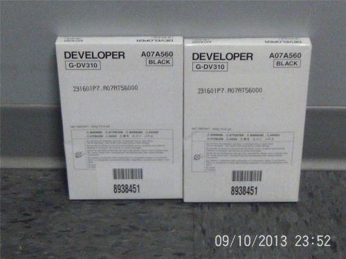2 New Genuine Konica Minolta Black Developers type G-DV310, A07A560