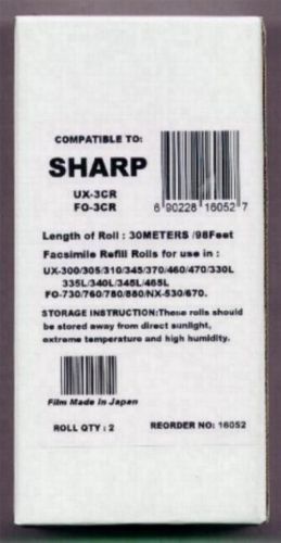2-pack of UX-3CR Fax Film Refill Rolls for Sharp UX-460 UX-465L UX-470 UX-645L