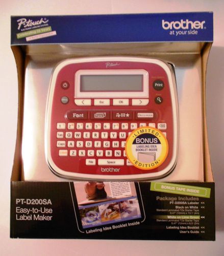 Brother p-touch easy-to-use label maker pt-d200sa limited ed.w/bonus tape tze for sale