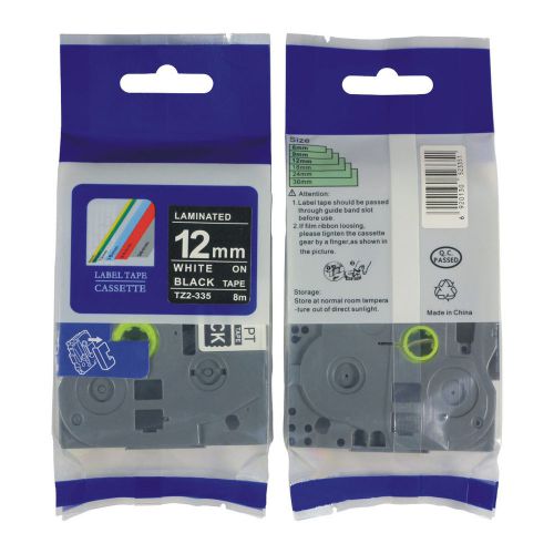 Nextpage label tape tze-335  white on black 12mm*8m compatible for gl100, pt200 for sale