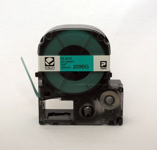 K-sun 209bg black on green labelshop tape 3/8&#034; ksun for sale