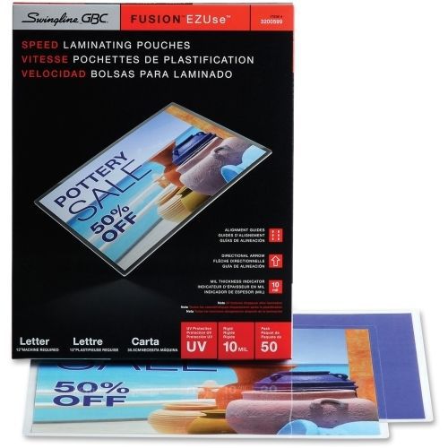 Swingline GBC Fusion EZUse Laminating Pouches  - 50 / Box - Clear