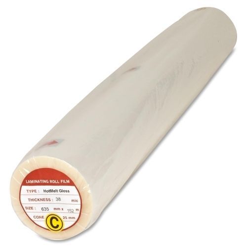 Business Source 20857 Laminate Roll 1in Core 1.5Mil 25inx500ft 2/RL Clear