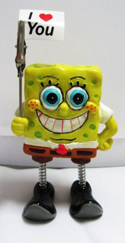 Spong Bob Memo Holder Paper Pictures Recipe Cards Note Clip Gift Iron porcelain