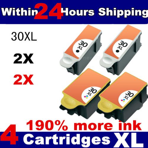 4x kodak 30 xl black &amp; 30cl color ink cartridges for kodak all-in-one printer for sale