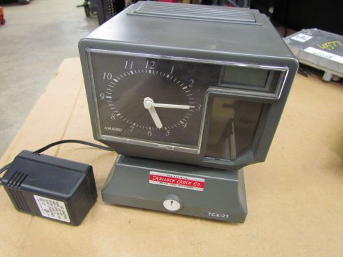 Amano tcx-21 electric time clock w/ key for sale