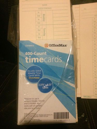 Office Max Time Cards Double Sided Weekly Acroprint 125/150, Es700/900