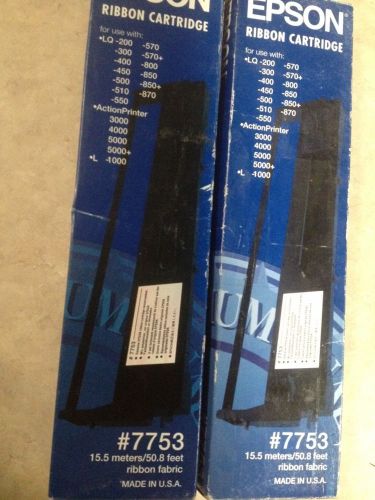 TWO EPSON  7753 RIBBON CARTRIDGE NEW IN BOX SEALED BAG  101FT  RIBBON FABRIC