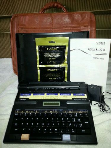VTG CANON TYPESTAR 10 ELECTRIC TYPEWRITER WITH ORIG. CASE/MANUAL &amp; 2 RIBBONS