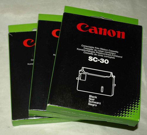 3 Genuine Canon SC-30 Black Correctable Film Ribbons Cassette New In Box Sealed