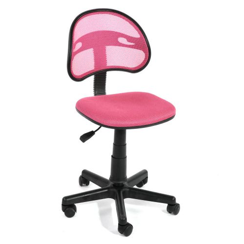 Pink ergonomic mesh mid back office computer meeting room chair with fabric pads for sale
