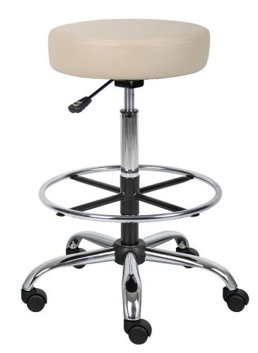 MEDICAL STOOL CHAIR  WITH CHROME BASE &amp; CHROME FOOT RING B16240