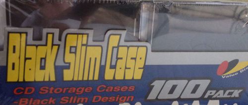 CD Storage Cases Value Disc Black Slim Case Jewel Case 100 Pack NOS