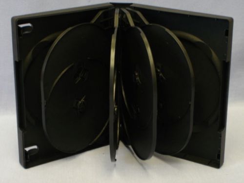 60 new 33mm multi-10 dvd cases w/clips, black, sf004c for sale