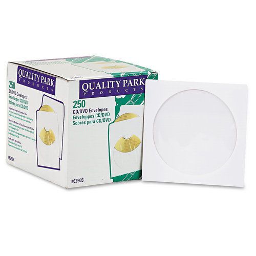 Quality Park QUA62905 CD/DVD Sleeves, 250/Box White