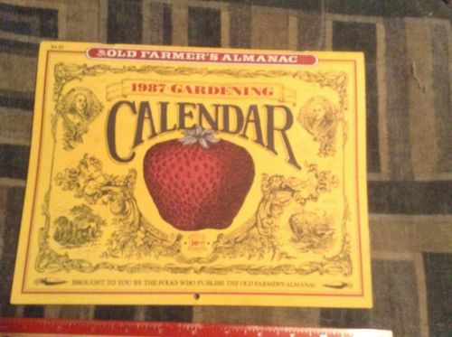 1987 Gardening WALL CALENDAR Old Farmer&#039;s Almanac 10TH Annual Edition RARE