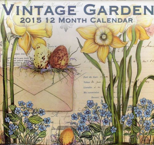 2015 VINTAGE GARDEN 12x11 Wall Calendar NEW SEALED Outdoor Flowers Painting Art