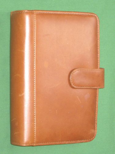 COMPACT ~1.0&#034;~ CARAMEL BROWN ~ Wilson&#039;s Leather Planner BINDER Franklin Covey