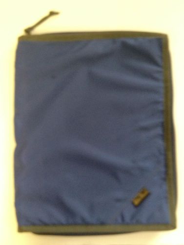 Eddie Bauer Nylon Zip Around Binder Holds Pad of Paper and Office Supplies Blue