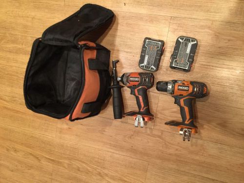Rigid drill and compact with handle,2 batteries,and orginal bag