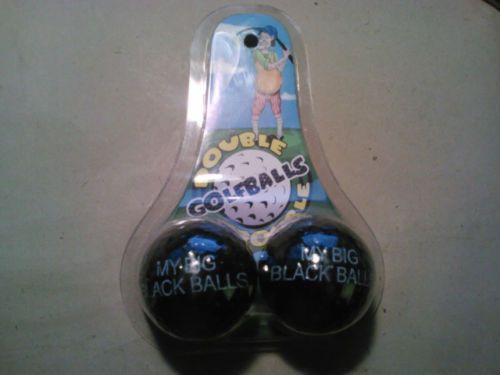 NEW 2 Blk Golf Balls (My Big Black Balls) great gag gift for that Golfer green
